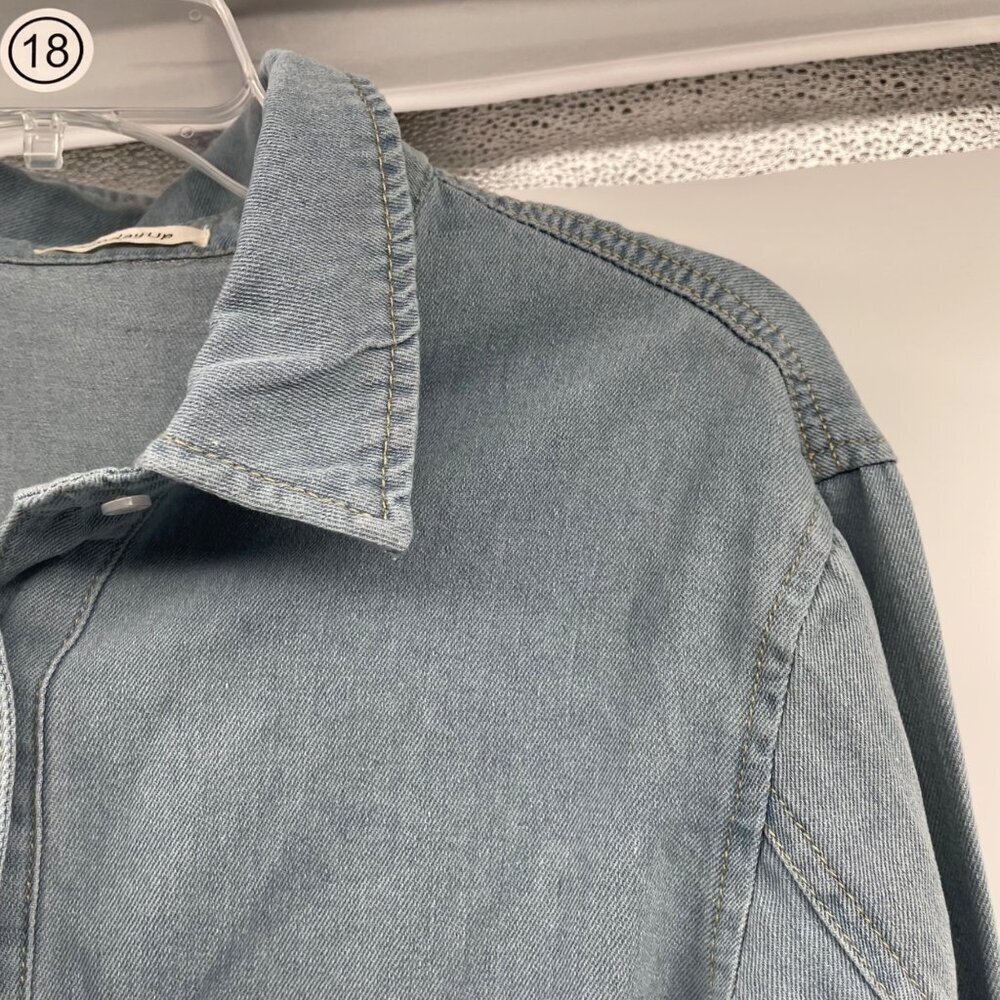 Sunday Up Womens Denim Button Up Top Long Sleeve Blue Size Small - Picture 4 of 9